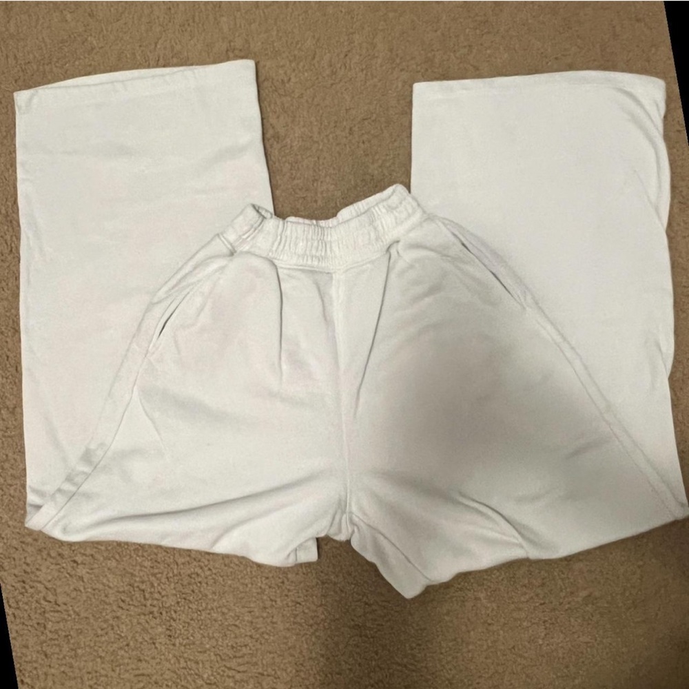 H&M White Wide Leg Sweatpants